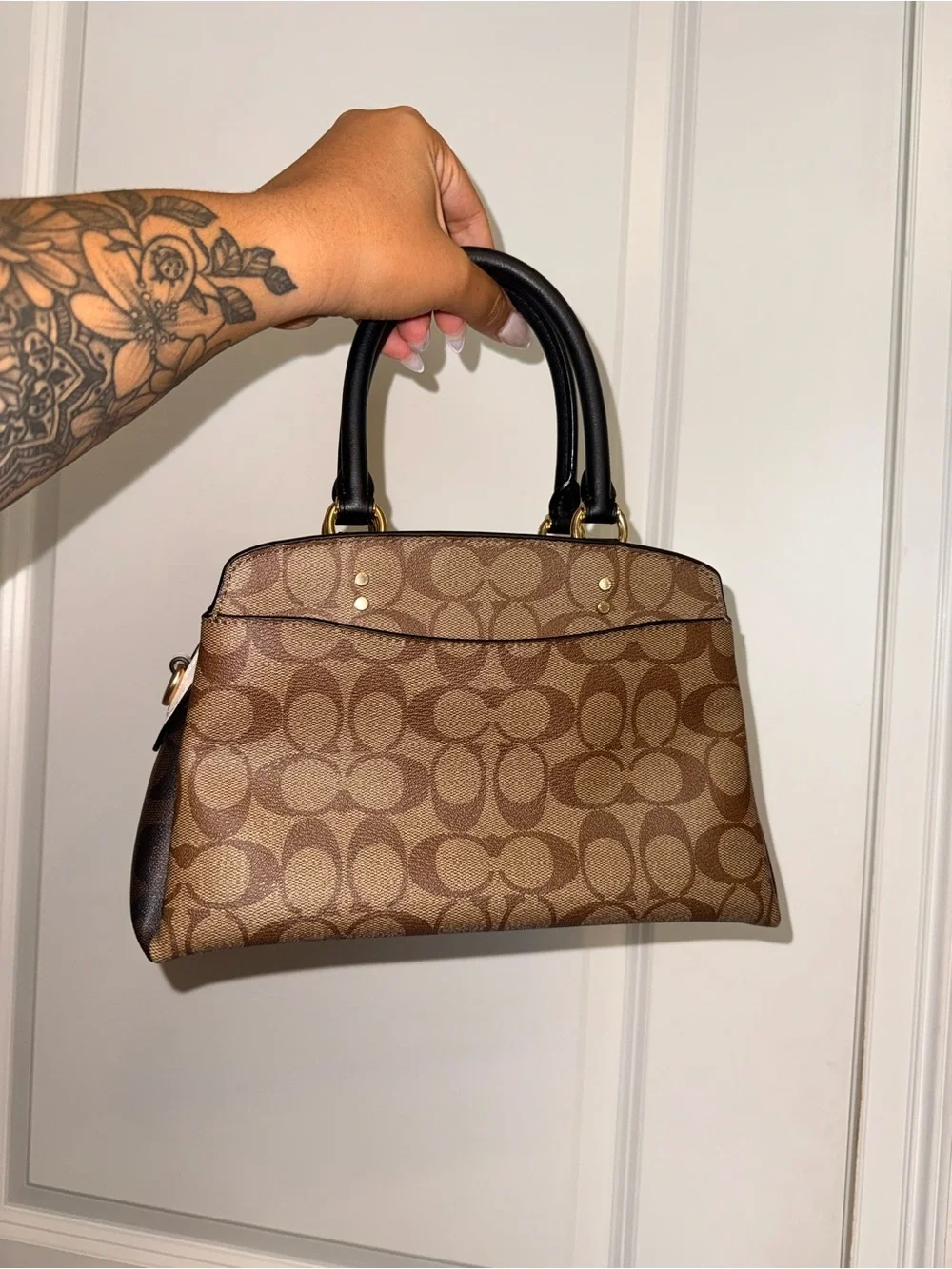 Coach Small Lillie Signature Canvas Satchel
